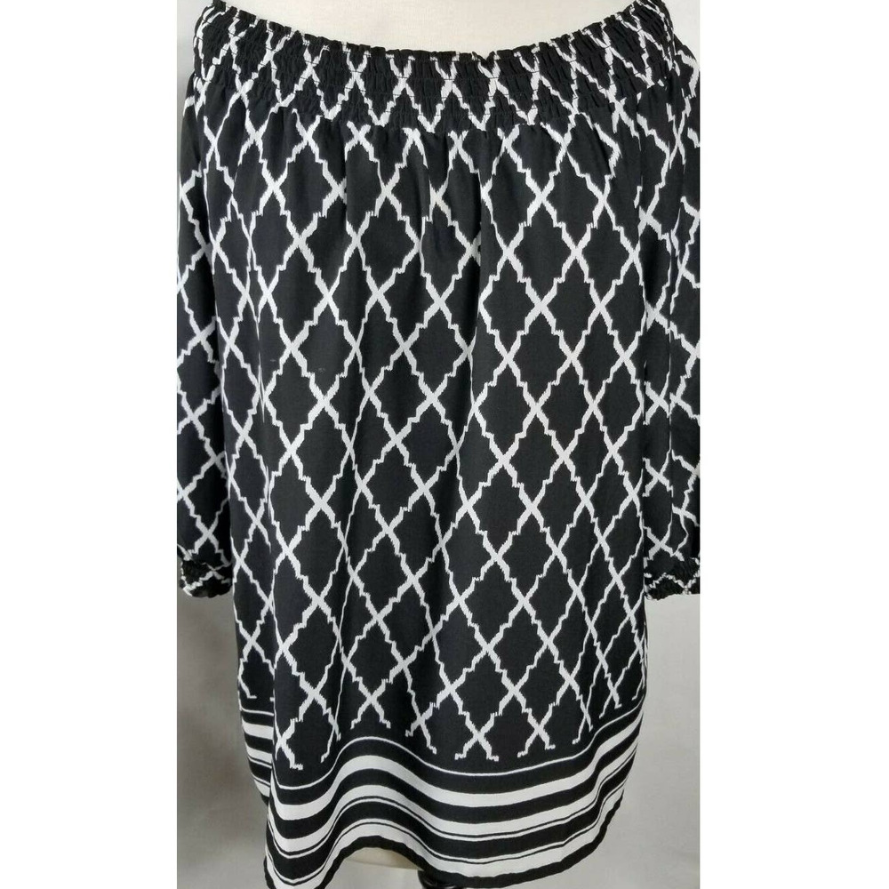 Chicos 2 Womens Boho Tunic Top Stretch Geometric
